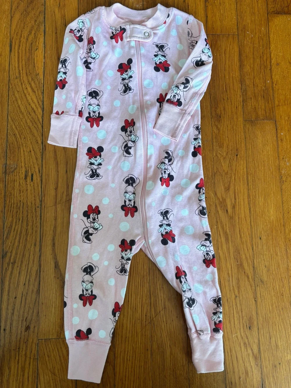 Hanna Andersson Pink Minnie Mouse Footless One-Piece